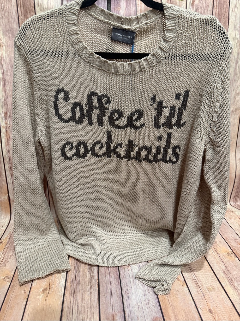 ✨NWT✨ Wooden Ships Luxurious Sweater “Coffee ‘til Cocktails” - Size M/L